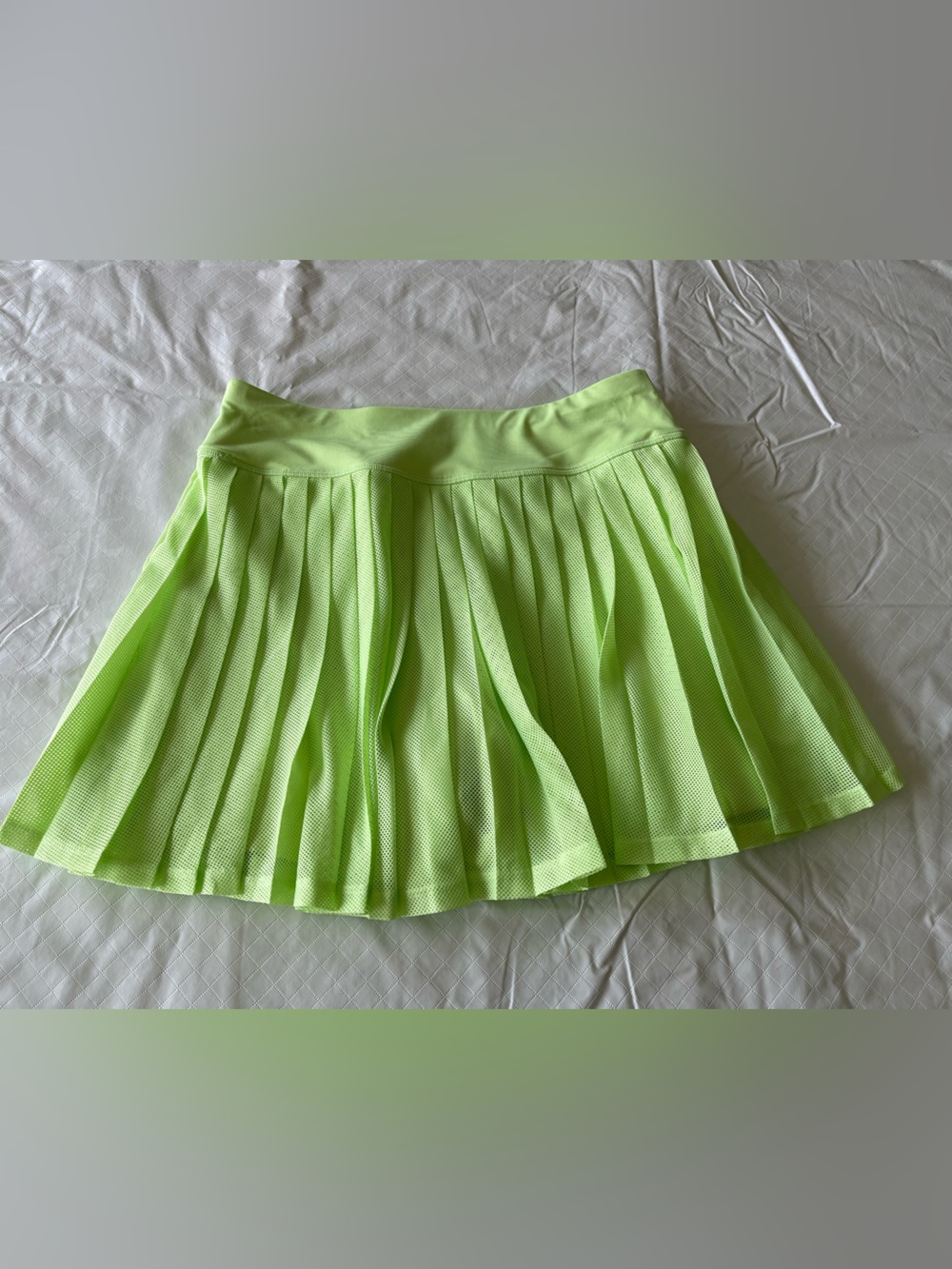Pleated Neon Lime Mini Skort - Women's Skort